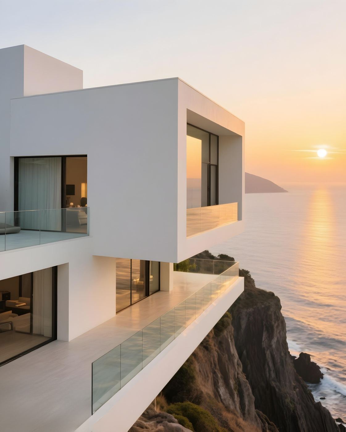Casa de alto padrão projetada por Felipe Moraes, vista para o mar